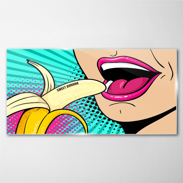 Üvegkép Édes banán pop art stílusban