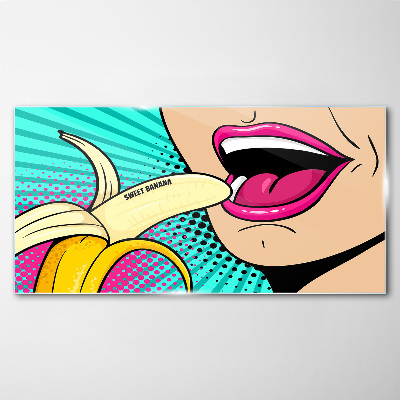Üvegkép Édes banán pop art stílusban