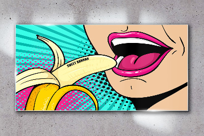 Üvegkép Édes banán pop art stílusban