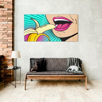 Üvegkép Édes banán pop art stílusban
