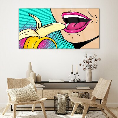 Üvegkép Édes banán pop art stílusban