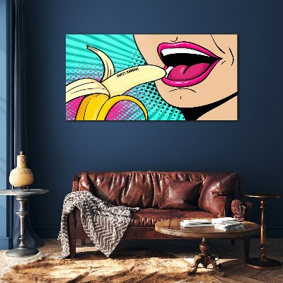 Üvegkép Édes banán pop art stílusban