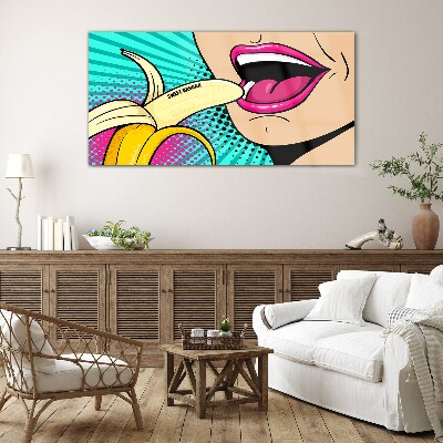 Üvegkép Édes banán pop art stílusban