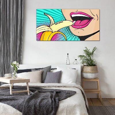 Üvegkép Édes banán pop art stílusban