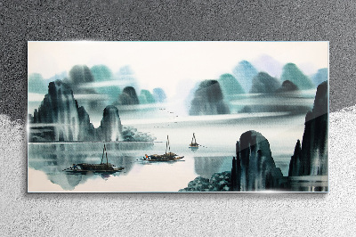 Üvegkép Kínai tintasugaras csónakok
