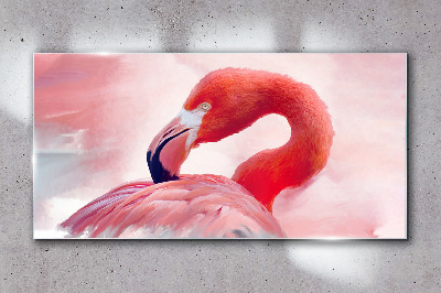 Üvegkép Rózsaszín flamingó pasztell színekben