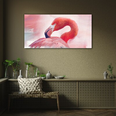 Üvegkép Rózsaszín flamingó pasztell színekben