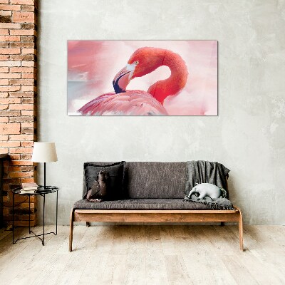Üvegkép Rózsaszín flamingó pasztell színekben