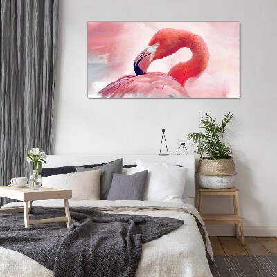 Üvegkép Rózsaszín flamingó pasztell színekben