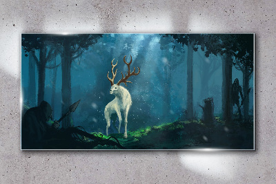 Üvegkép Fantasy vadászok erdei állatok