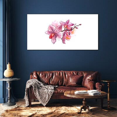 Üvegkép Rózsaszín orchideák fehér alapon