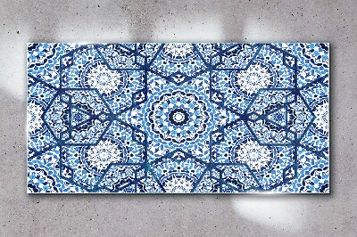 Üvegkép Geometrikus minták a kék árnyalataiban