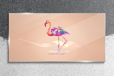Üvegkép Rózsaszín flamingó pasztell háttérrel