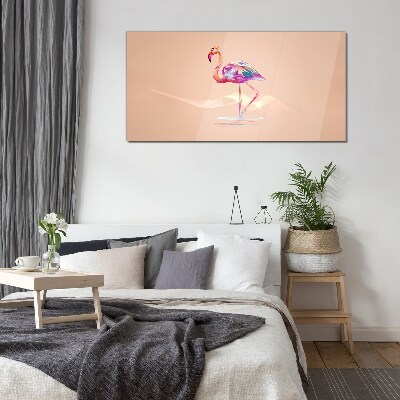 Üvegkép Rózsaszín flamingó pasztell háttérrel
