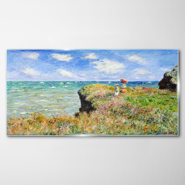 Üvegkép Cliff Walk Pourville Claude Monet-nál