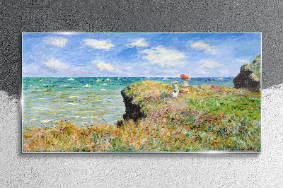Üvegkép Cliff Walk Pourville Claude Monet-nál