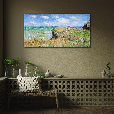 Üvegkép Cliff Walk Pourville Claude Monet-nál