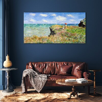 Üvegkép Cliff Sea Claude Monet