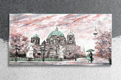 Üvegkép Berlini építészet tavaszi színekben