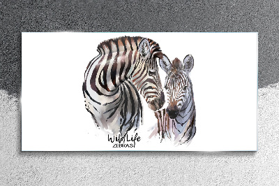 Üvegkép Zebra a vadonban