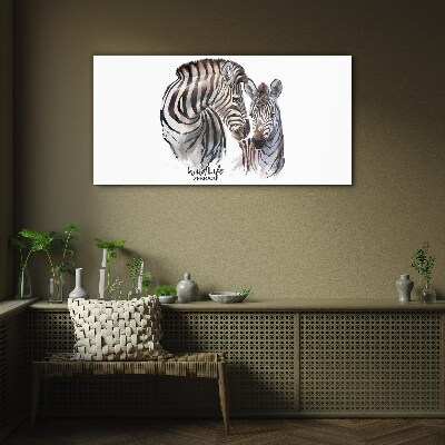 Üvegkép Zebra a vadonban