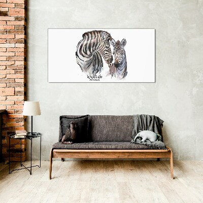 Üvegkép Zebra a vadonban