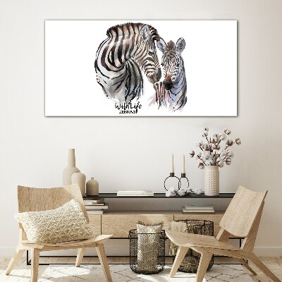 Üvegkép Zebra a vadonban