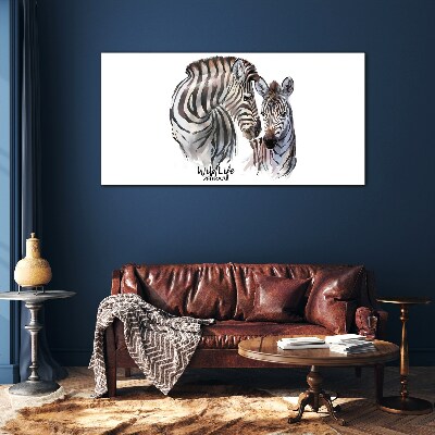 Üvegkép Zebra a vadonban