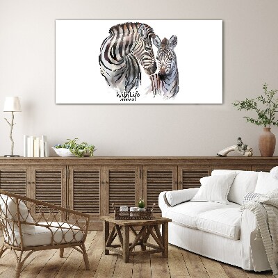 Üvegkép Zebra a vadonban