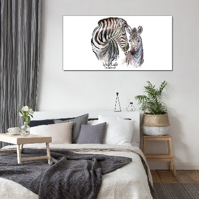 Üvegkép Zebra a vadonban