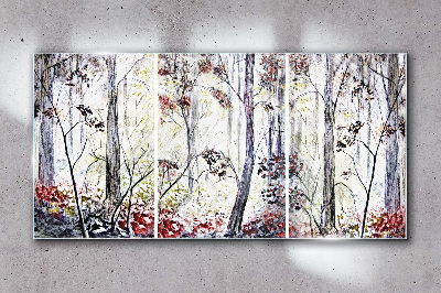 Üvegkép Absztrakciós erdő levelek