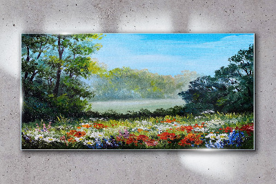 Üvegkép Absztrakt fa virágok