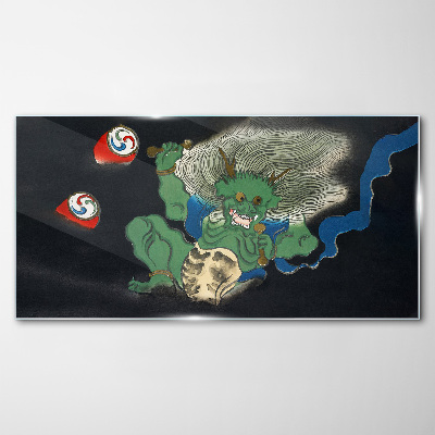 Üvegkép Zöld démon dobbal