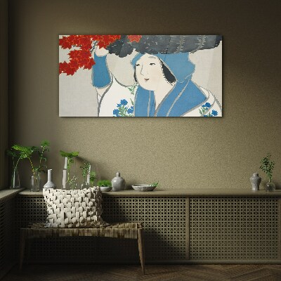 Üvegkép Női Kimono levelek
