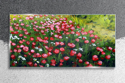 Üvegkép Virágok mező természete