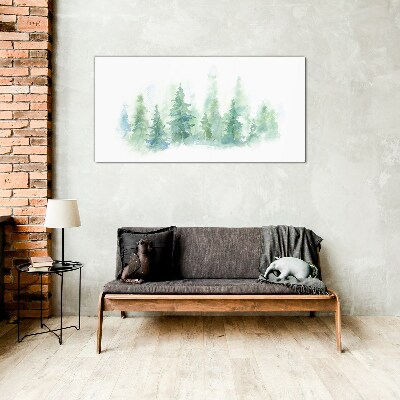 Üvegkép Akvarell fa erdők