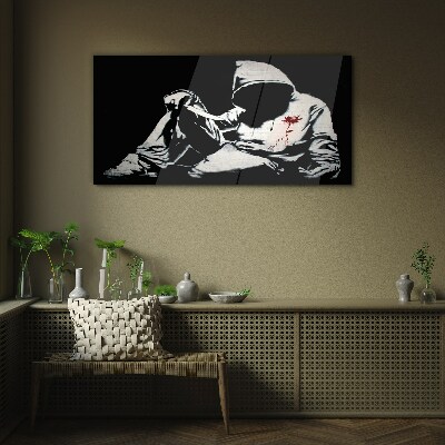 Üvegkép Férfi egy késsel Banksy
