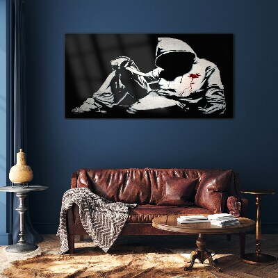 Üvegkép Férfi egy késsel Banksy