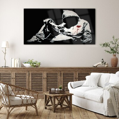 Üvegkép Férfi egy késsel Banksy
