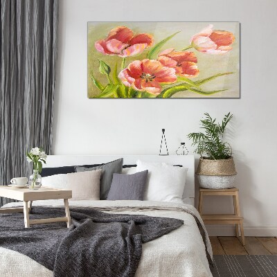 Üvegkép Tavaszi tulipán pasztell árnyalatokban