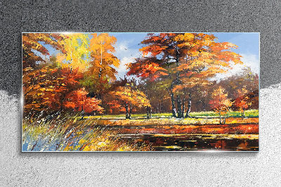 Üvegkép Arany ősz a parkban