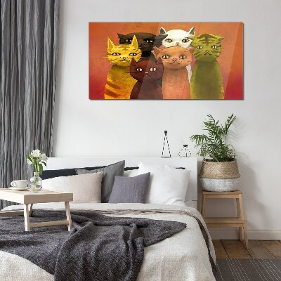 Üvegkép Macskák színes harmóniában