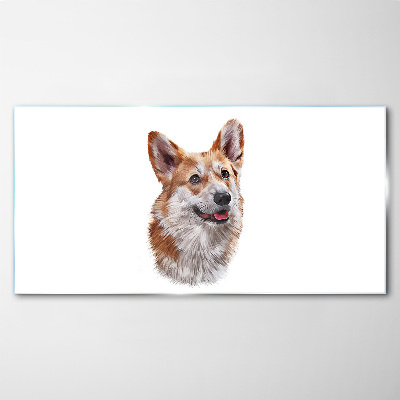 Üvegkép Egy vidám corgi kutya portréja