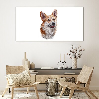 Üvegkép Egy vidám corgi kutya portréja