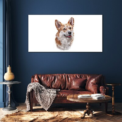 Üvegkép Egy vidám corgi kutya portréja