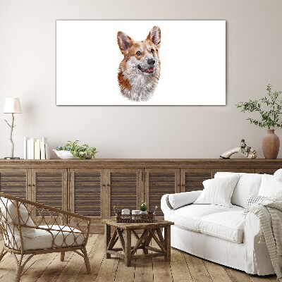 Üvegkép Egy vidám corgi kutya portréja