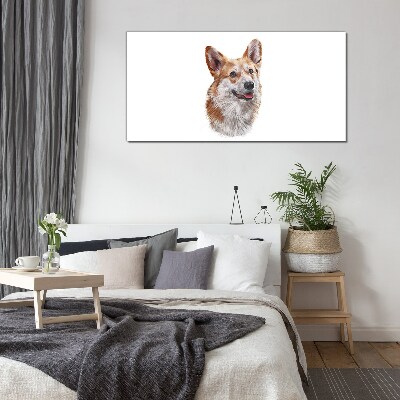 Üvegkép Egy vidám corgi kutya portréja