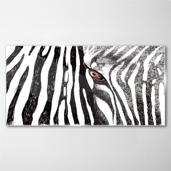 Üvegkép Zebra monokróm stílusban
