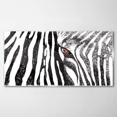 Üvegkép Zebra monokróm stílusban