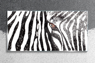 Üvegkép Zebra monokróm stílusban